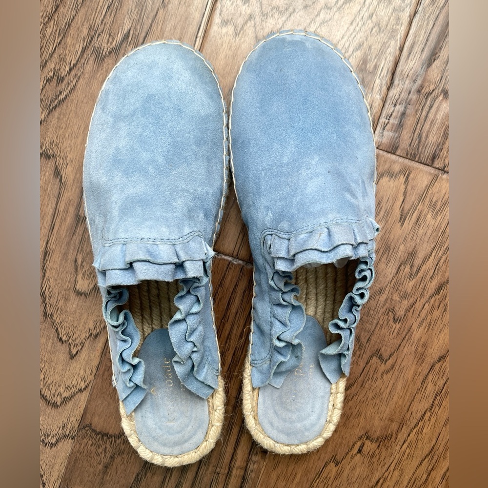 Kate Spade New York Laila Blue Bird Suede Espadrille Slip-On Mule Shoes 9.5 NWOT - Picture 3 of 10